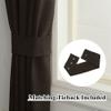 Fcosie Natural Linen Blended Curtains Grommet Room Darkening Drapes Room Divider Curtain Panel Draperies for Farmhouse Wedding Ceremony Party Window Decor (1 Panel), 84W x 96L Inch, Chocolate Tart view 4