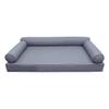 Prolinemax Style 6 - Mattress & Pillow Bolster for Outdoor Indoor Daybed Porch Swing Bed Contrast Trim Queen Size AD001 | Covers ONLY | view 1
