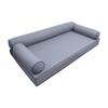 Prolinemax Style 6 - Mattress & Pillow Bolster for Outdoor Indoor Daybed Porch Swing Bed Contrast Trim Queen Size AD001 | Covers ONLY | view 2
