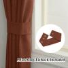 Fcosie Natural Linen Blended Curtains Grommet Room Darkening Drapes Room Divider Curtain Panel Draperies for Farmhouse Wedding Ceremony Party Window Decor (1 Panel), 84W x 96L Inch, FireBrick view 4