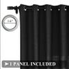 Fcosie Natural Linen Blended Curtains Grommet Room Darkening Drapes Room Divider Curtain Panel Draperies for Farmhouse Wedding Ceremony Party Window Decor (1 Panel), 84W x 96L Inch, Black view 3