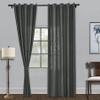 Fcosie Natural Linen Blended Curtains Grommet Room Darkening Drapes Room Divider Curtain Panel Draperies for Farmhouse Wedding Ceremony Party Window Decor (1 Panel), 84W x 96L Inch, Carbon Grey view 1