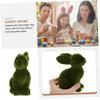 Veemoon Easter Rabbit Statue, Easter Furry Flocked Bunny Standing Rabbit Artificial Turf Grass Bunny Flocked Animal Figurines Ornament for Party Garden Yard Decoration view 2