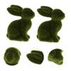 Veemoon Easter Rabbit Statue, Easter Furry Flocked Bunny Standing Rabbit Artificial Turf Grass Bunny Flocked Animal Figurines Ornament for Party Garden Yard Decoration view 4
