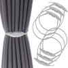 6Pack Curtain Tiebacks Aluminum Alloy Spring Design Curtain Holdback Leaf Carving Design Curtain Ties for Drapes Curtain Ties Backs Curtain Modern Style Curtain Holdback Decor(Sliver Feather) view 1