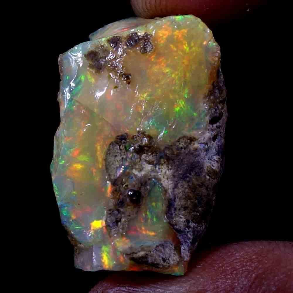 dazzlegems Ultra Fire Opal Rough Gemstone, Raw Crystals Gemstone, Ethiopian Opal Rock, Jewelry Making Supplies, Chakra Healing, Energy Stone, Reiki, Meditation, Art-Crafts-DIY Stone 31.45 Cts,JK66