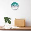 Alioyoit Wooden Tide Clock Green Water East Coast Ocean Time Clock Wood Tidal Clock High and Low Tide Wall Hanging Art Tide Movement Clock for Beach House Cottage Novelty Gift for Dad view 3