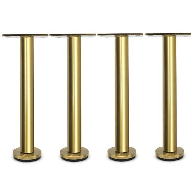 GAXQFEI Table Leg,Bed Legniture Support Leg,Hardware Feet,for Living Room,Dining Room,Bedroom,Adjustable Leg,Set of 4/Gold/16Cm/6In