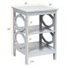 KOTEK 3-Tier Nightstand Set of 2, Wooden Sofa Side Table with Storage Shelves, Stable Structure, Accent Table Bedside Table End Table for Bedroom, Living Room, Easy Assembly (Grey) view 3
