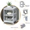 KOTEK 3-Tier Nightstand Set of 2, Wooden Sofa Side Table with Storage Shelves, Stable Structure, Accent Table Bedside Table End Table for Bedroom, Living Room, Easy Assembly (Grey) view 4