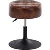 Furnimart Faux Leather Round Ottoman Stool, Modern Upholstered Padded Pouffe Makeup Accent Stool for Bedroom Living Room Entryway view 1