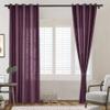 Frelement 2 Panels Room Darkening Bronze Grommet Curtains Flax Window Treatments Panels Linen Curtains Drapery Panel for Living Room, Privacy Protection Curtains, 70" W x 63" L, Plum view 1