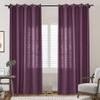 Frelement 2 Panels Room Darkening Bronze Grommet Curtains Flax Window Treatments Panels Linen Curtains Drapery Panel for Living Room, Privacy Protection Curtains, 70" W x 63" L, Plum view 2