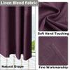 Frelement 2 Panels Room Darkening Bronze Grommet Curtains Flax Window Treatments Panels Linen Curtains Drapery Panel for Living Room, Privacy Protection Curtains, 70" W x 63" L, Plum view 4