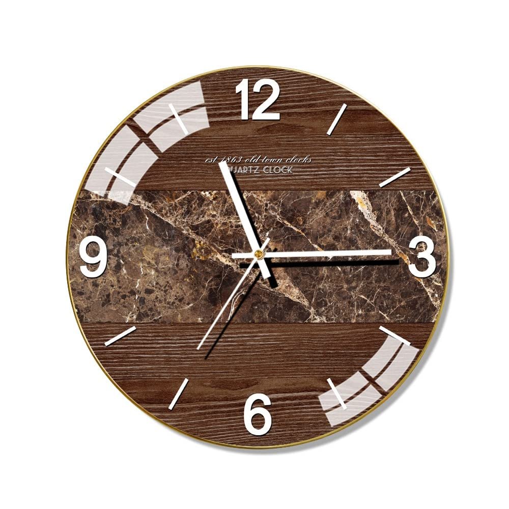 BcofoA Marble Nordic Modern Silent Wall Clock Living Room Table Home Clock Creative Fashion Simple Atmosphere Light Luxury Wall Clock 14 inches (Color : I)