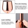 2 Pcs Stainless Steel Champagne Flutes, Red Wine Glass, Cocktail Shatterproof Glasses, Suitable for Any Event, 500ml (Style 3) view 4