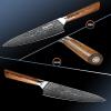 aisyoko Damascus chef knife 8-inch sharp kitchen knife Japan VG-10 stainless steel ergonomic color wooden handle luxury gift box - with scabbard view 3