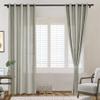 Frelement 2 Panels Room Darkening Bronze Grommet Curtains Flax Window Treatments Panels Linen Curtains Drapery Panel for Living Room, Privacy Protection Curtains, 70" W x 63" L, Sand White view 1