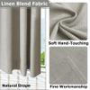 Frelement 2 Panels Room Darkening Bronze Grommet Curtains Flax Window Treatments Panels Linen Curtains Drapery Panel for Living Room, Privacy Protection Curtains, 70" W x 63" L, Sand White view 4