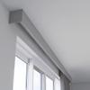 ZSHINE Three-in-One Curtain Single Track Rod and Valance and Light Belt Optional Ceiling Mounted for Living Room Bedroom Room Divider Pure Grey view 1