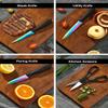 Aiheal Knife Set, 16 Pieces High Carbon Stainless Steel Rainbow Color Kitchen Knife Set, Titanium Coating Blade, No Rust and Super Sharp Cutlerywith Acrylic Stand and Kitchen Scissors, Gift view 4