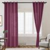 Frelement 2 Panels Room Darkening Bronze Grommet Curtains Flax Window Treatments Panels Linen Curtains Drapery Panel for Living Room, Privacy Protection Curtains, 70" W x 63" L, Burgundy Red view 1