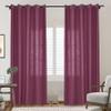 Frelement 2 Panels Room Darkening Bronze Grommet Curtains Flax Window Treatments Panels Linen Curtains Drapery Panel for Living Room, Privacy Protection Curtains, 70" W x 63" L, Burgundy Red view 2