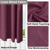 Frelement 2 Panels Room Darkening Bronze Grommet Curtains Flax Window Treatments Panels Linen Curtains Drapery Panel for Living Room, Privacy Protection Curtains, 70" W x 63" L, Burgundy Red view 4
