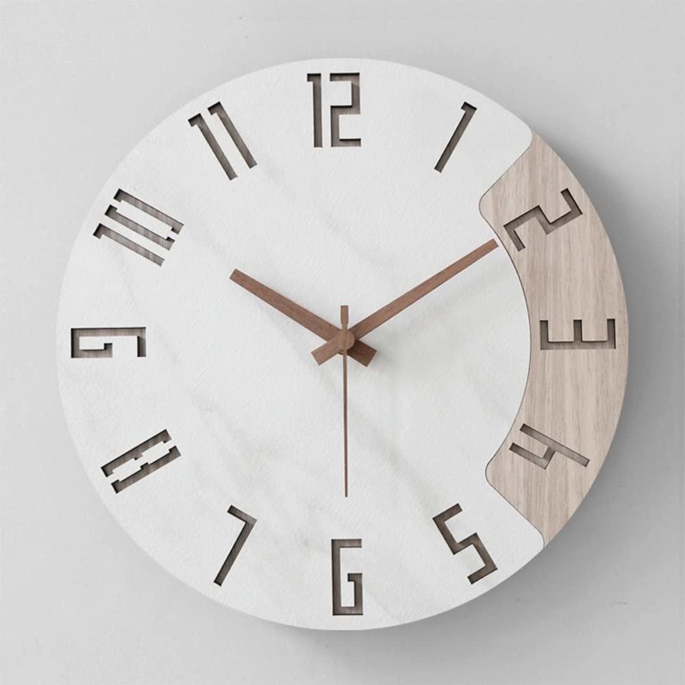 BcofoA Silent Clock Round Personality Creative Trend Wall Watch net red Light Luxury Wall Clock Living Room Modern Minimalist Atmospheric Clock 12 inches (Color : C)