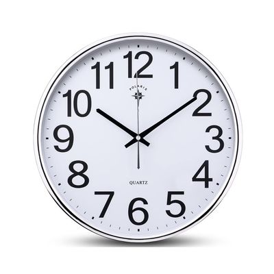 BcofoA Living Room Mute Wall Clock Modern Clock Simple Wall Watch Round Calendar Clock Bedroom Creative Quartz Clock 15 inches (Color : Silver Plated)