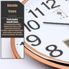 BcofoA Living Room Mute Wall Clock Modern Clock Simple Wall Watch Round Calendar Clock Bedroom Creative Quartz Clock 15 inches (Color : Silver Plated) view 2