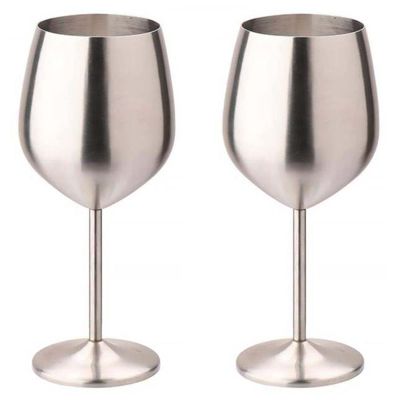 2 Pcs Stainless Steel Champagne Flutes, Red Wine Glass, Cocktail Shatterproof Glasses, Suitable for Any Event, 500ml (Style 5)
