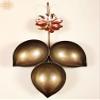 11" Decorative 3 Diya with Handle | Handmade - Brass with Copper view 2
