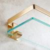 YHPD Wall Mounted Floating Shelves, Rectangular Glass Bathroom Shelf, 8MM-Thick Metal Bracket Shelf Supports, for Bathroom Kitchen (Color : Gold) view 4