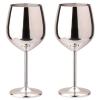 2 Pcs Stainless Steel Champagne Flutes, Red Wine Glass, Cocktail Shatterproof Glasses, Suitable for Any Event, 500ml (Style 1) view 1