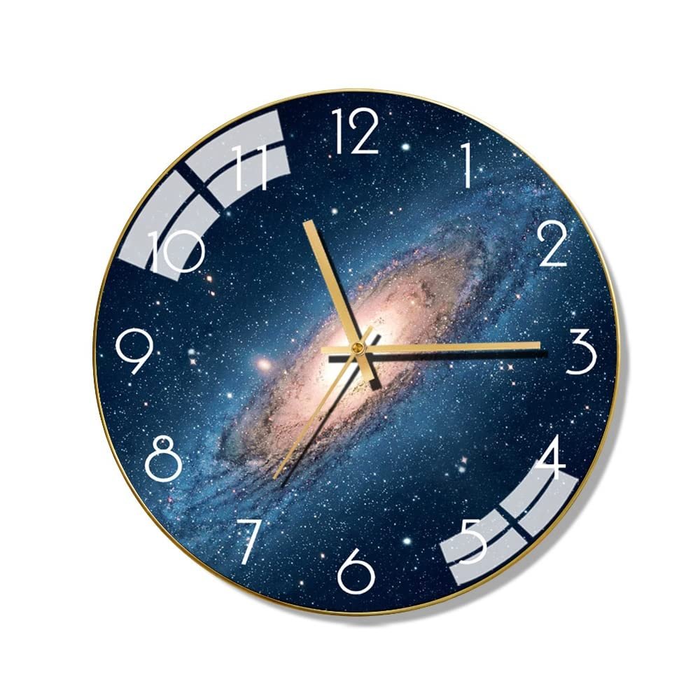 BcofoA Marble Nordic Modern Silent Wall Clock Living Room Table Home Clock Creative Fashion Simple Atmosphere Light Luxury Wall Clock 12 inches (Color : B)