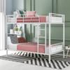 Anwick Bunk Bed,Twin Over Twin Metal Bunk Bed,Metal Bunk Bed Twin with Ladder and Safety Rail Can be Split into 2 Bed, White view 1