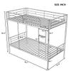 Anwick Bunk Bed,Twin Over Twin Metal Bunk Bed,Metal Bunk Bed Twin with Ladder and Safety Rail Can be Split into 2 Bed, White view 2