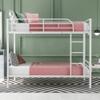 Anwick Bunk Bed,Twin Over Twin Metal Bunk Bed,Metal Bunk Bed Twin with Ladder and Safety Rail Can be Split into 2 Bed, White view 3