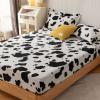 CFYCYHDZHT Stain Resistant Deep Pocket Bed Sheet,Thick Warm Flannel Mattress Protection Cover, Children's Room Cartoon Printing Animation Bed Sheets for Single Double Beds,Cows,120200cm+25cm view 2