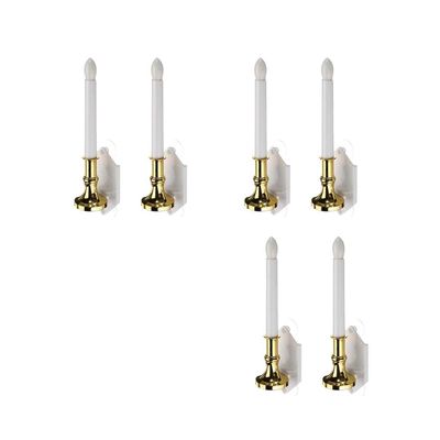 Backbayia 6pcs Solar Powered Window Candle Lights for Halloween Church Fireplace Christmas