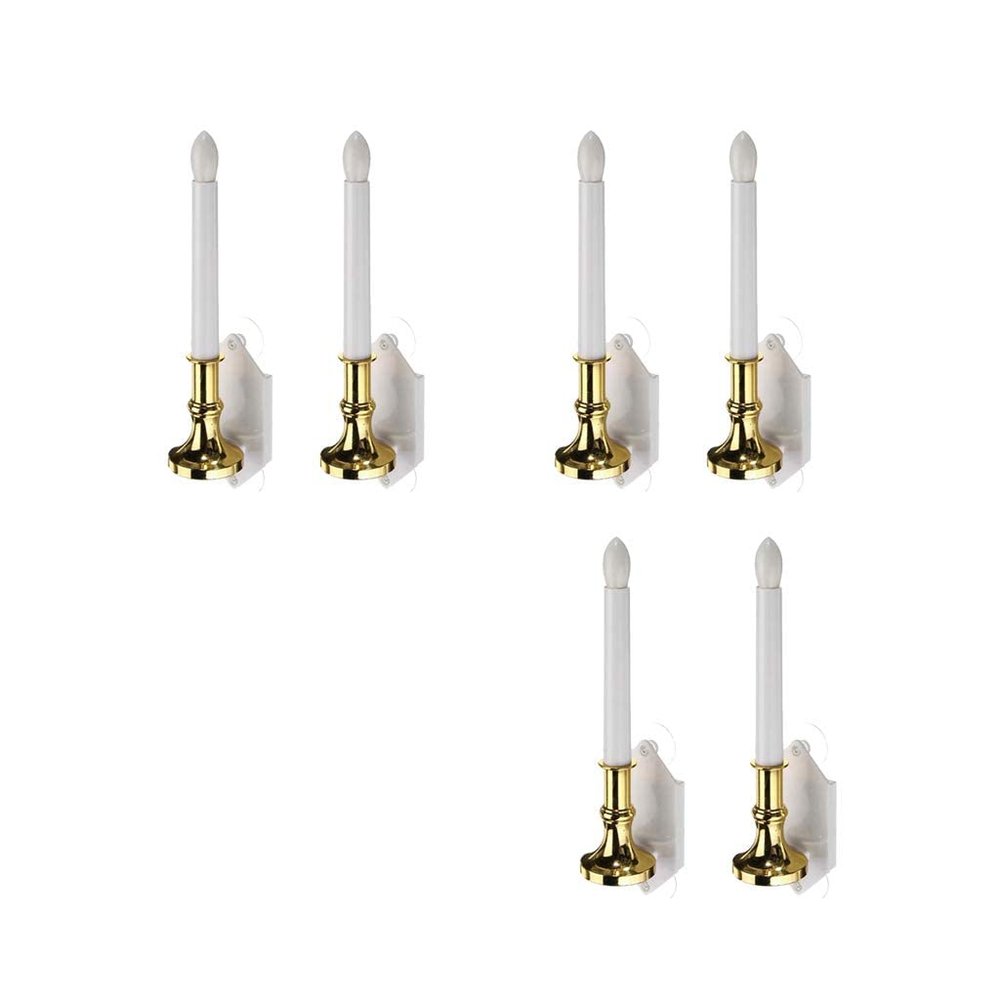 Backbayia 6pcs Solar Powered Window Candle Lights for Halloween Church Fireplace Christmas