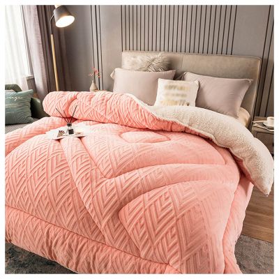 BDMFJY Winter Quilt, Thicken Warm Lamb Cashmere Blanket Winter, Lamb Wool Blanket, Heavy Blankets for Winter Double Bed, Bedding Fleece Blanket for Home Bedroom,B,200x230cm(4kg)