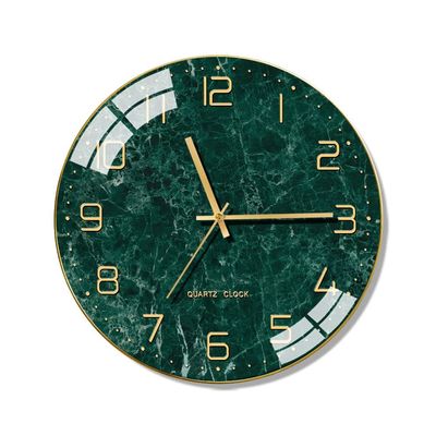 BcofoA Marble Nordic Modern Silent Wall Clock Living Room Table Home Clock Creative Fashion Simple Atmosphere Light Luxury Wall Clock 14 inches (Color : A)