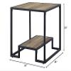 Acme Idella Wooden End Table in Rustic Oak and Black Finish view 3
