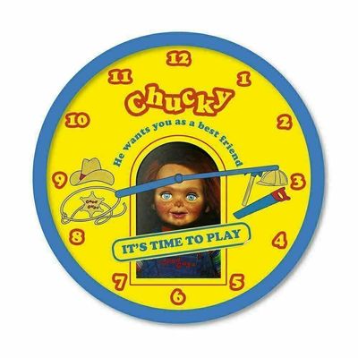 Chucky Time to Play Wall Clock (One Size) (Yellow/Blue)