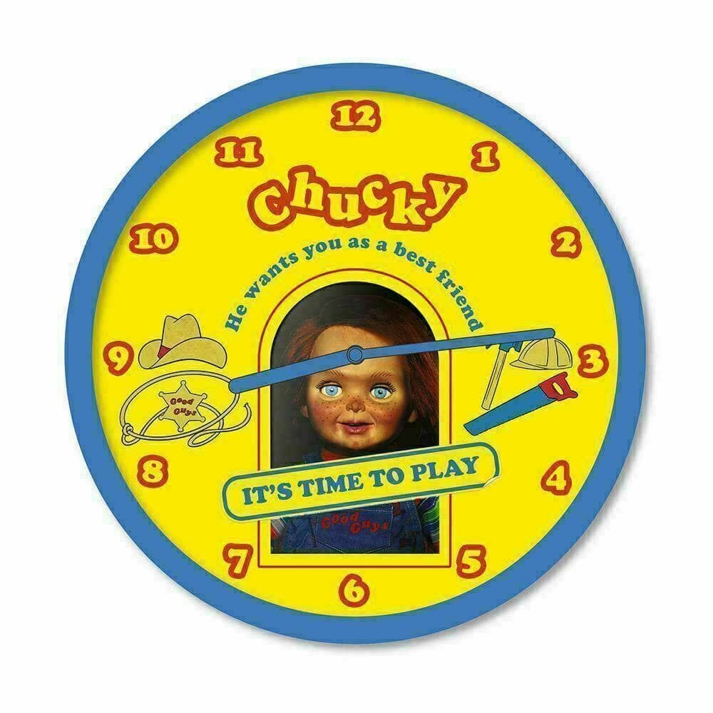 Chucky Time to Play Wall Clock (One Size) (Yellow/Blue)