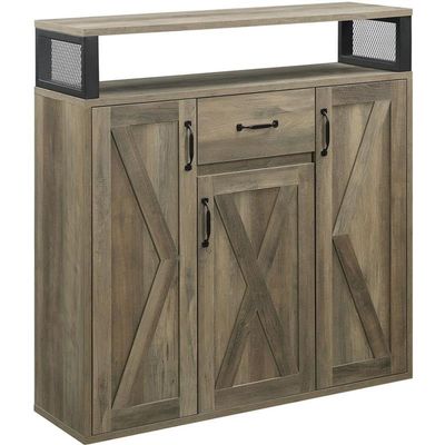 Acme Abiram 1-Drawer Wooden Server in Rustic Oak