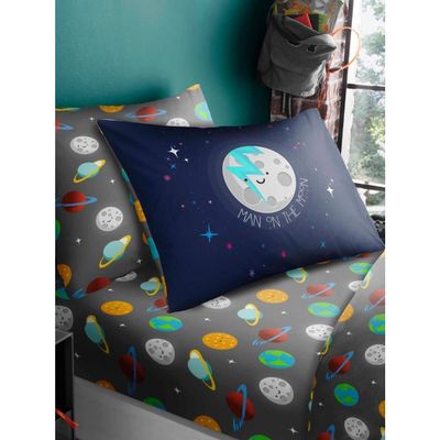 T&A Space Single Fitted Sheet and Pillowcase Set