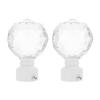 Wakauto 2pcs Decorative Curtain Rod Ends Iron Art Crystal Finials Elegant Shower Rod Caps for Stylish Home Wear-Resistant Design for Living Room and Bathroom view 1